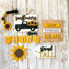 Load image into Gallery viewer, Black Sunflower tier tray pieces OR set (tray display only)