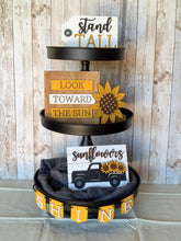 Load image into Gallery viewer, Black Sunflower tier tray pieces OR set (tray display only)