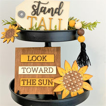Load image into Gallery viewer, Black Sunflower tier tray pieces OR set (tray display only)