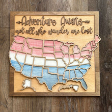 Load image into Gallery viewer, Adventures Awaits Travel Map