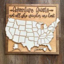 Load image into Gallery viewer, Adventures Awaits Travel Map