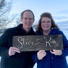 Load image into Gallery viewer, Personalized Sweetheart sign - Names and Heart Wooden sign