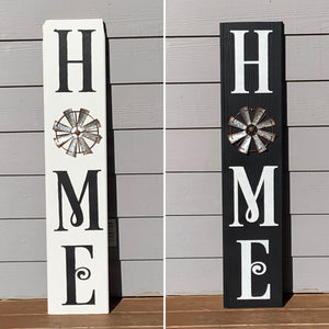 Home sign with wreath or windmill