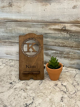 Load image into Gallery viewer, Wood Cell Phone Stands With Monogram