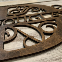 Load image into Gallery viewer, Family Initial and Name Wood Sign