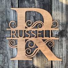 Load image into Gallery viewer, Family Initial and Name Wood Sign