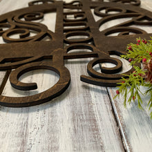 Load image into Gallery viewer, Family Initial and Name Wood Sign