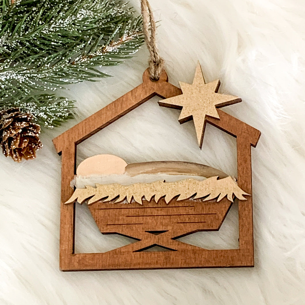 Baby Jesus in Manger Ornament
