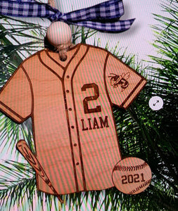 Personalized Sports Jersey Christmas Ornament