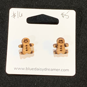 Wooden earrings - studs