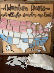 Adventures Awaits Travel Map