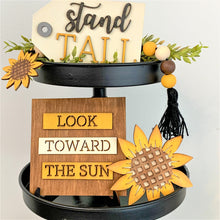 Load image into Gallery viewer, Black Sunflower tier tray pieces OR set (tray display only)
