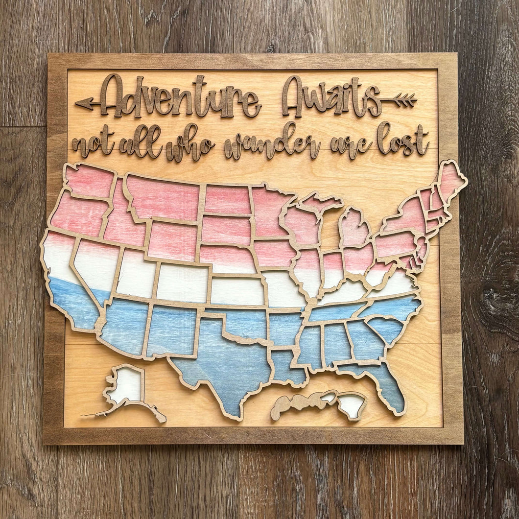 Adventures Awaits Travel Map