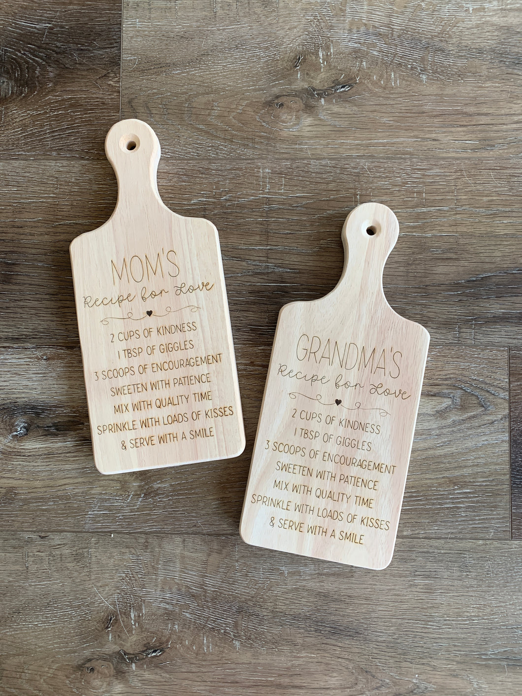Recipe for Love cutting board