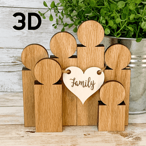 Wooden Block Family Figures