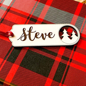 Engraved Christmas stocking tags