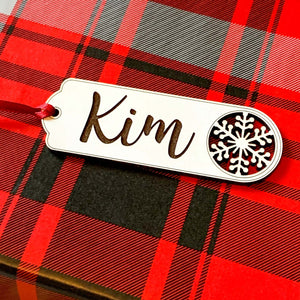 Engraved Christmas stocking tags