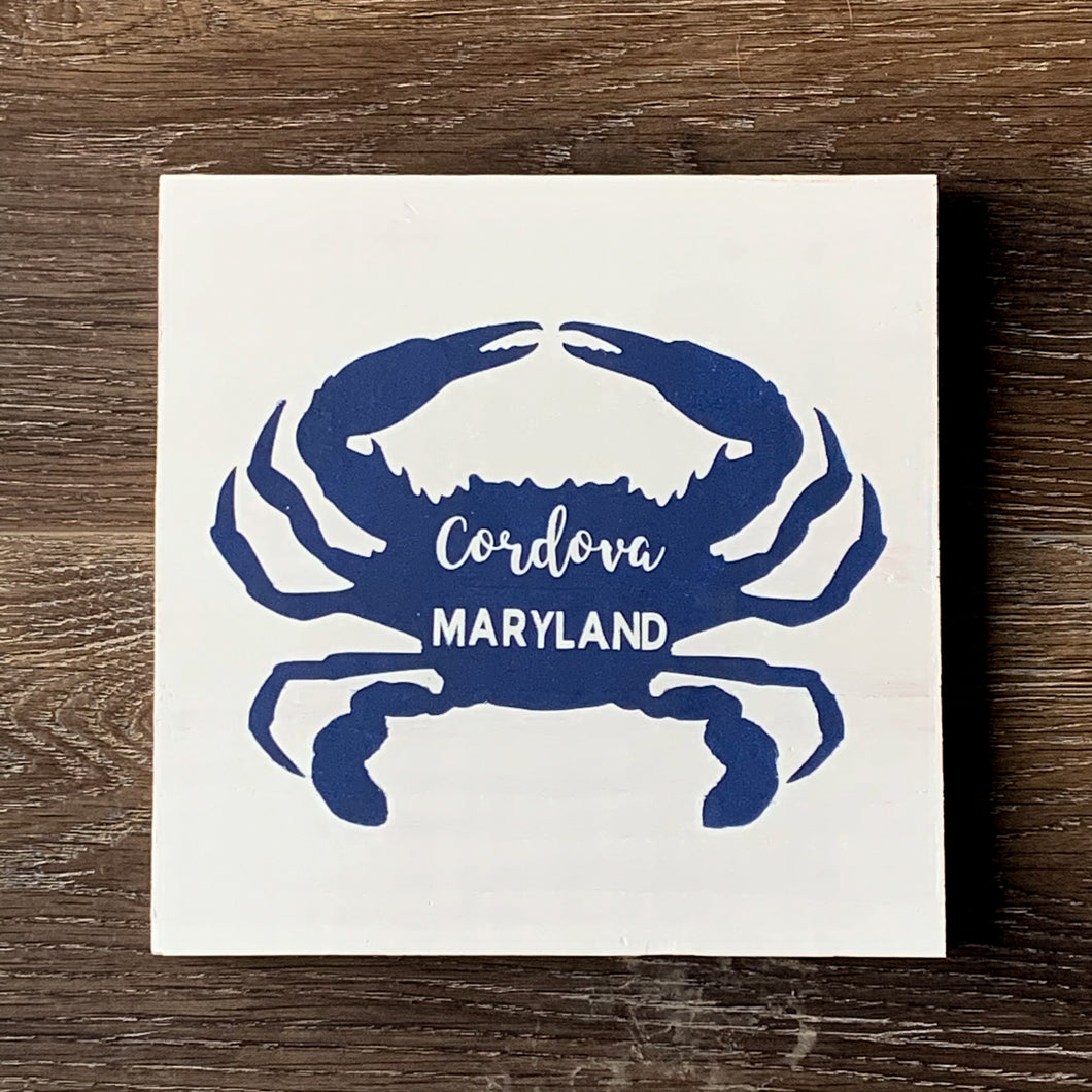 Painted Blue Crab Shelf Sitter