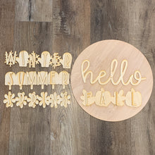 Load image into Gallery viewer, DIY Interchangeable Seasonal Hello Door Hanger Sign KIT
