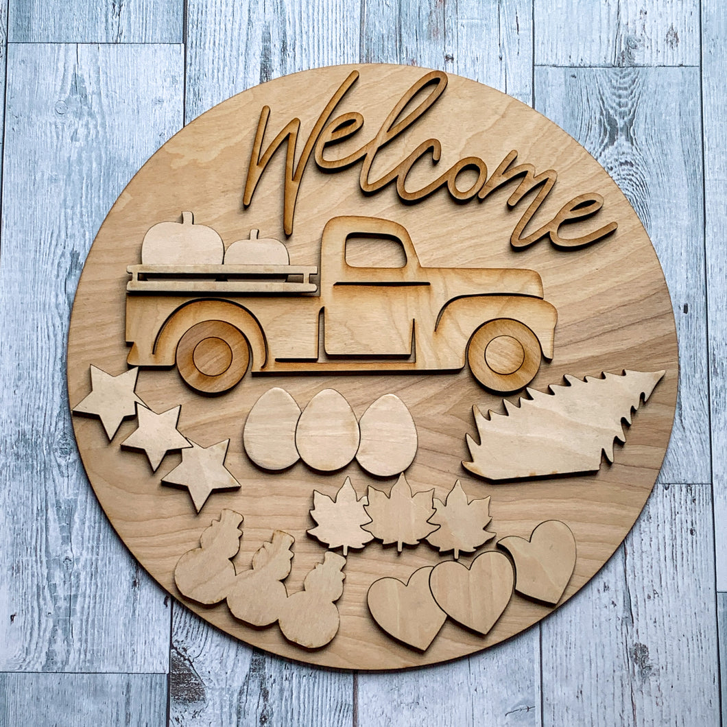 DIY Red Truck Interchangeable Sign Kit