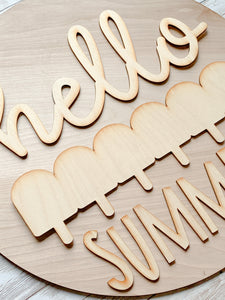 DIY Interchangeable Seasonal Hello Door Hanger Sign KIT