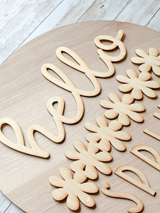 DIY Interchangeable Seasonal Hello Door Hanger Sign KIT