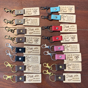 Inspirational Leather Keychains