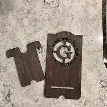 Load image into Gallery viewer, Wood Cell Phone Stands With Monogram
