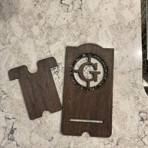 Wood Cell Phone Stands With Monogram