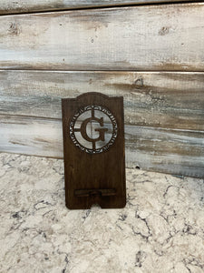 Wood Cell Phone Stands With Monogram