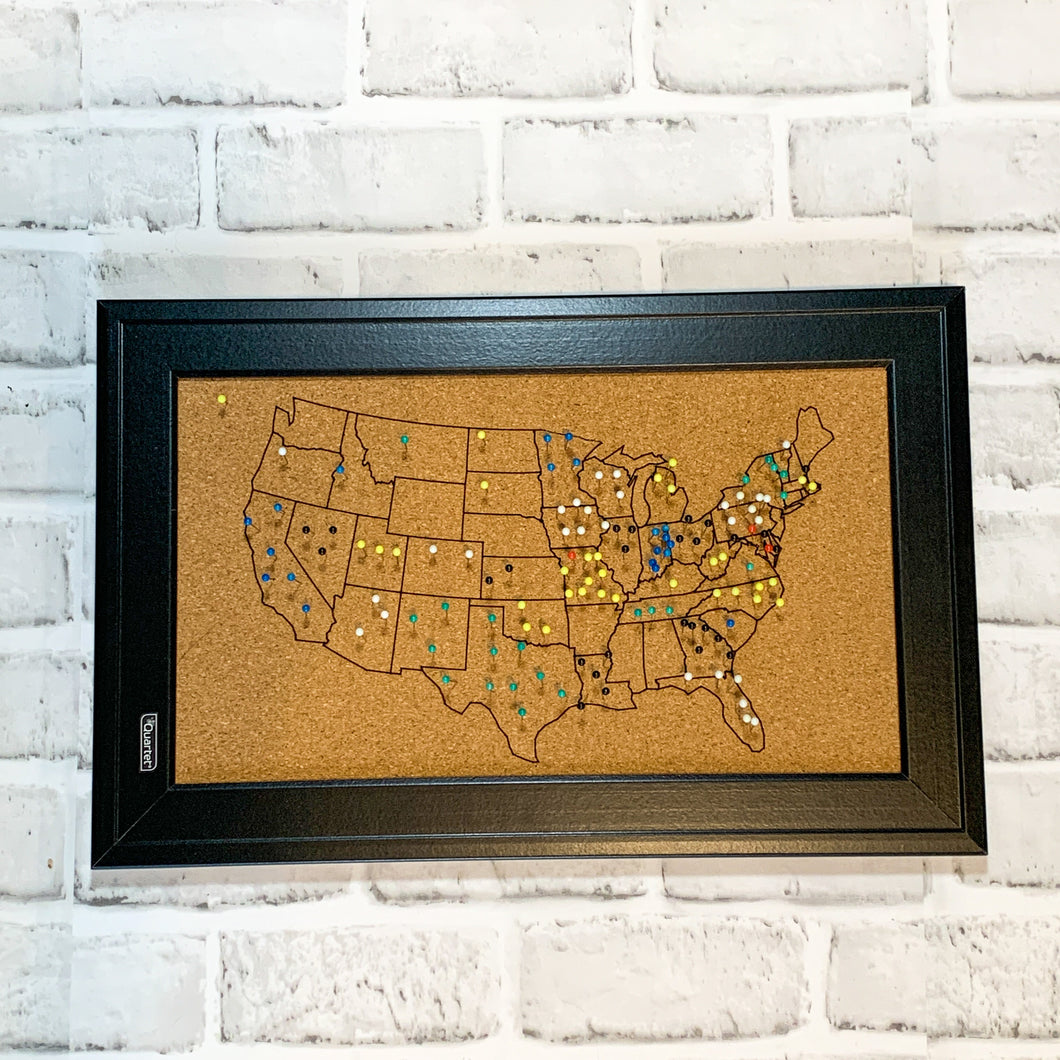 USA Corkboard Map