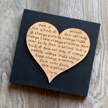 Load image into Gallery viewer, 1 Corinthians 13 Love is Heart Shelf sitter
