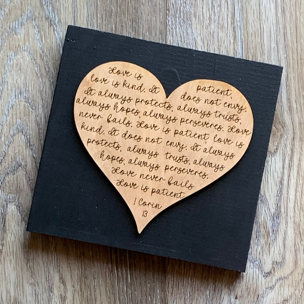 1 Corinthians 13 Love is Heart Shelf sitter