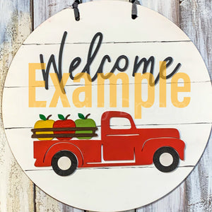 Add on unfinished pieces for DIY Red Truck Interchangeable Sign