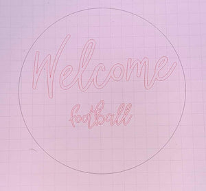 Welcome football Wooden Round