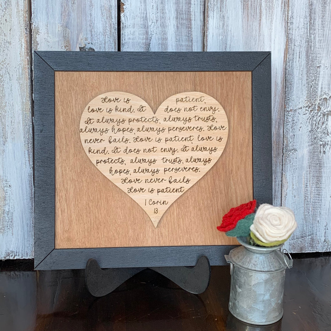 1 Corinthians 13 Love is Wooden Sign