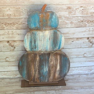 Stacked standing pumpkin trio