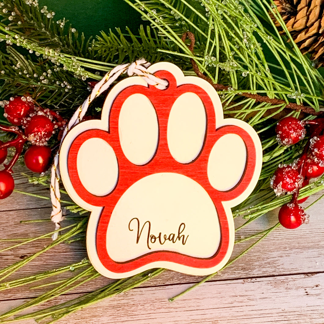 Wood paw pet ornaments