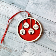Load image into Gallery viewer, Wooden Our Family Christmas Ornament
