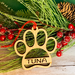 Wood paw pet ornaments