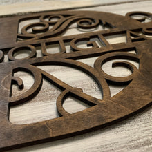 Load image into Gallery viewer, Family Initial and Name Wood Sign
