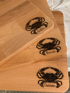 11x17 Cutting board - small crab in corner