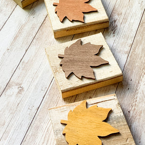 Set of 4 Leaf blocks