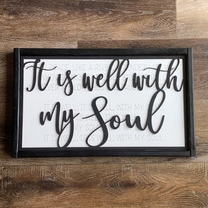 It is Well With My Soul Framed Sign