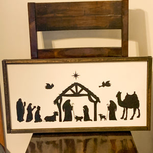 Painted Nativity sign