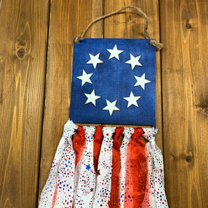 Blue Door Tag with Fabric