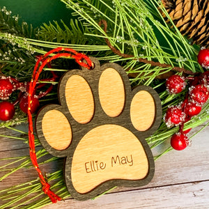 Wood paw pet ornaments