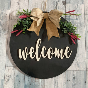 Welcome door sign