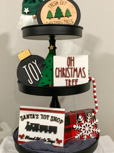 Christmas Tier Tray set (painted)